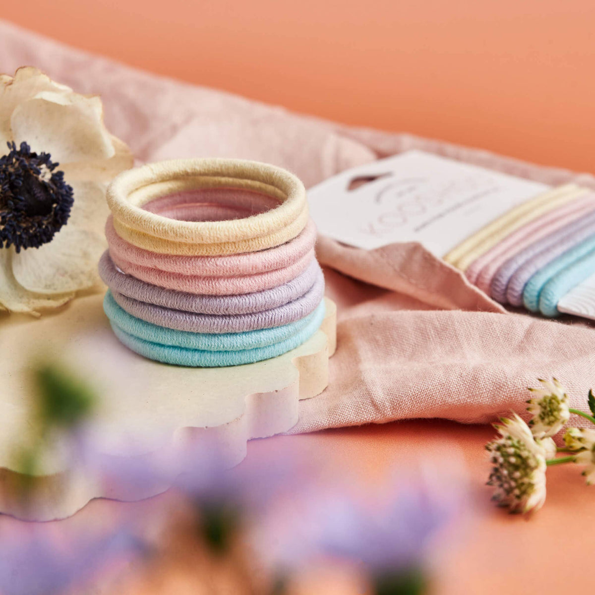 Pastel Blooms Hair Tie 8-Pack
