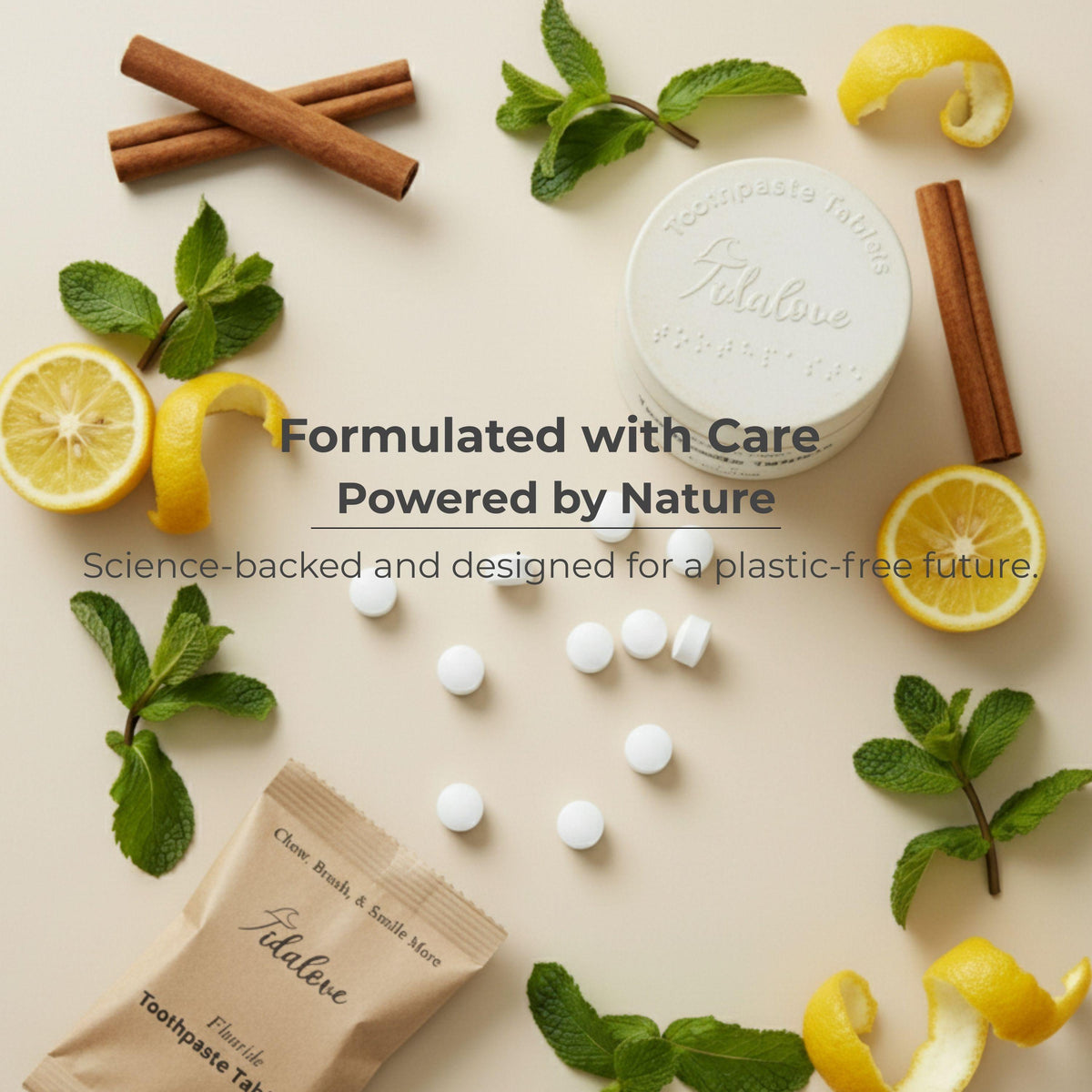 Fluoride Cinnamon Toothpaste Tablets – 4-Month Supply | 5% nHAp