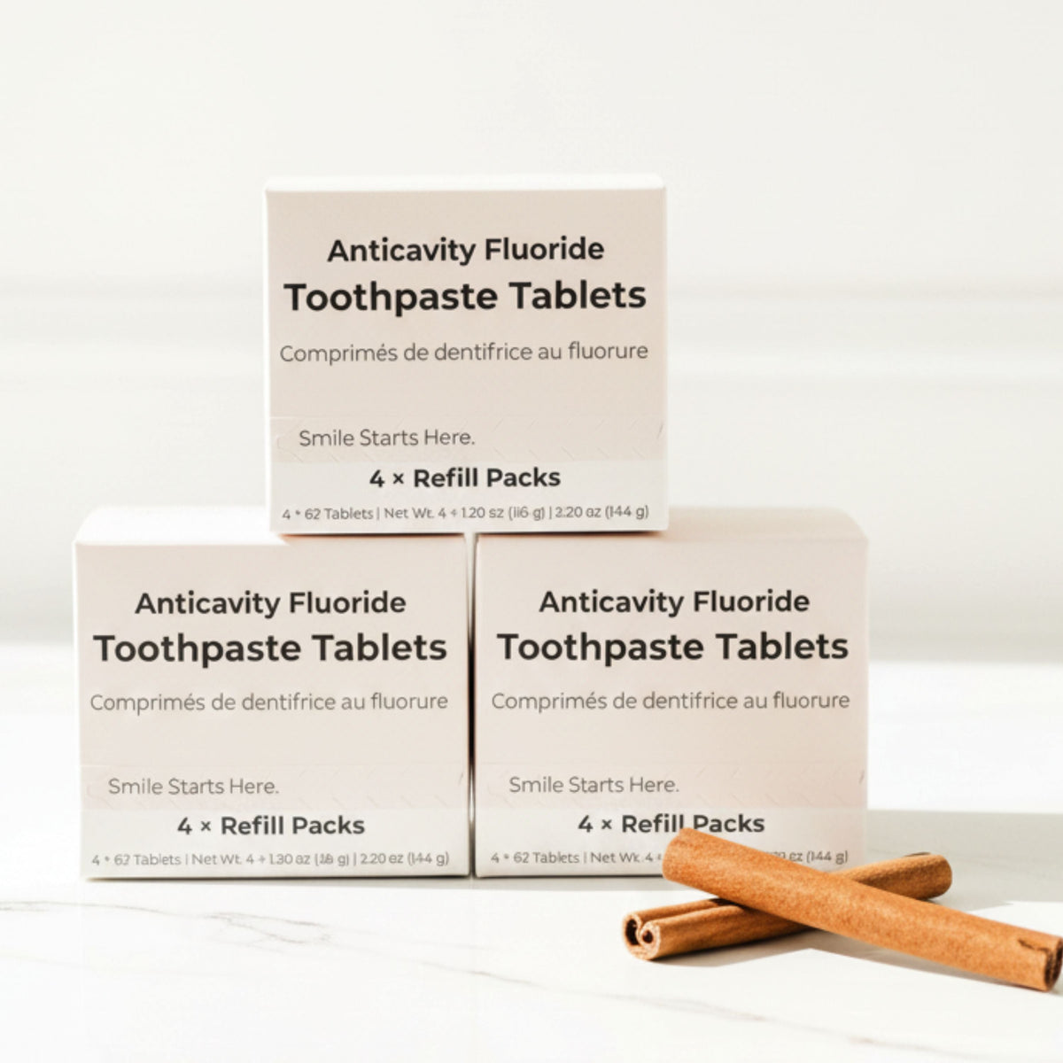 Fluoride Cinnamon Toothpaste Tablets – 4-Month Supply | 5% nHAp