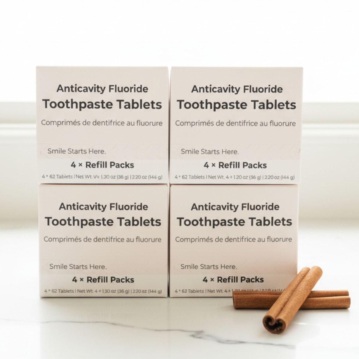 Fluoride Cinnamon Toothpaste Tablets – 4-Month Supply | 5% nHAp